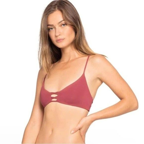 L*SPACE WOMENS SIZE DD - CUP CURRANT SENSUAL SOLIDS FLYNN TOP - Picture 2 of 8